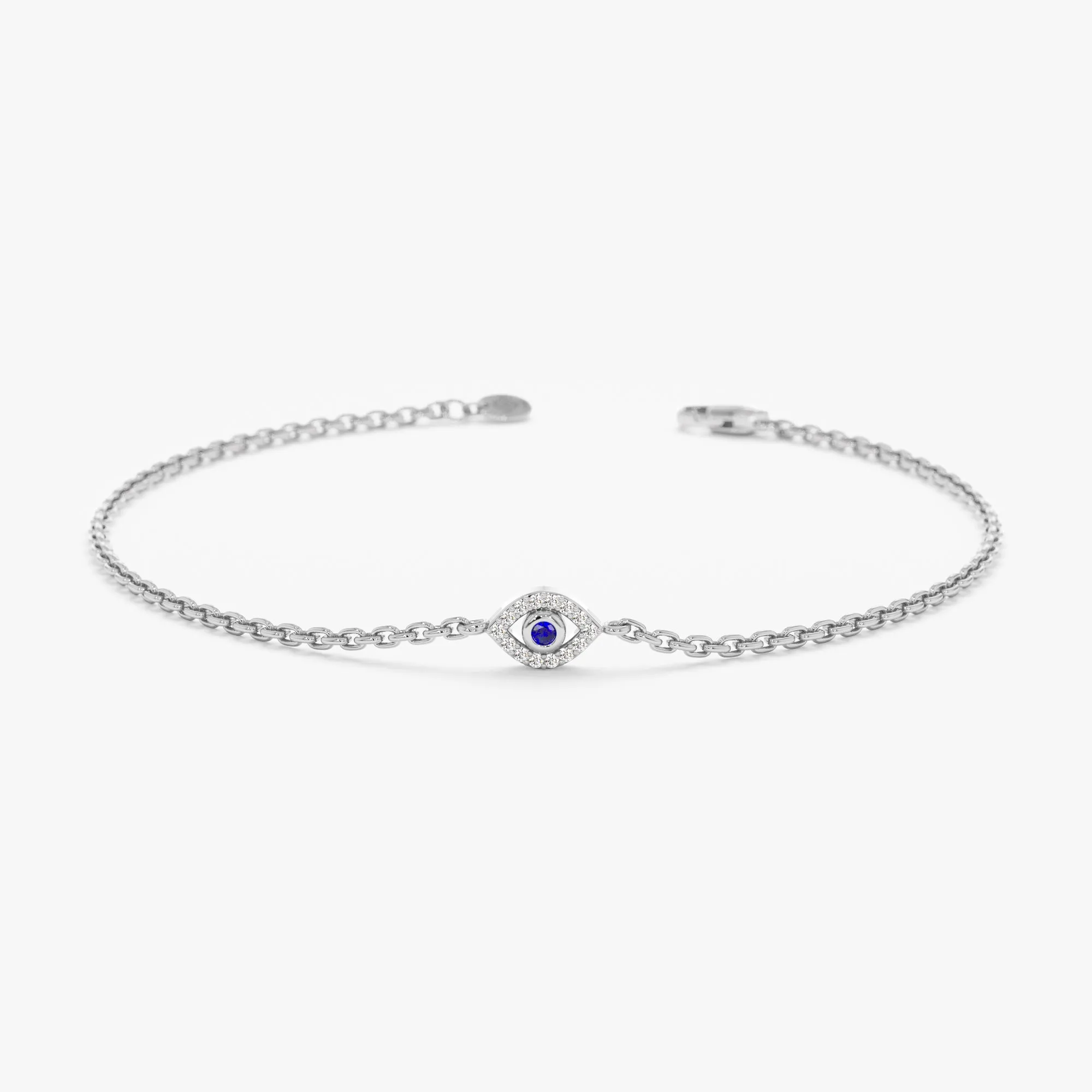 Diamond Sapphire Evil Eye Cutout Bracelet, Lucille