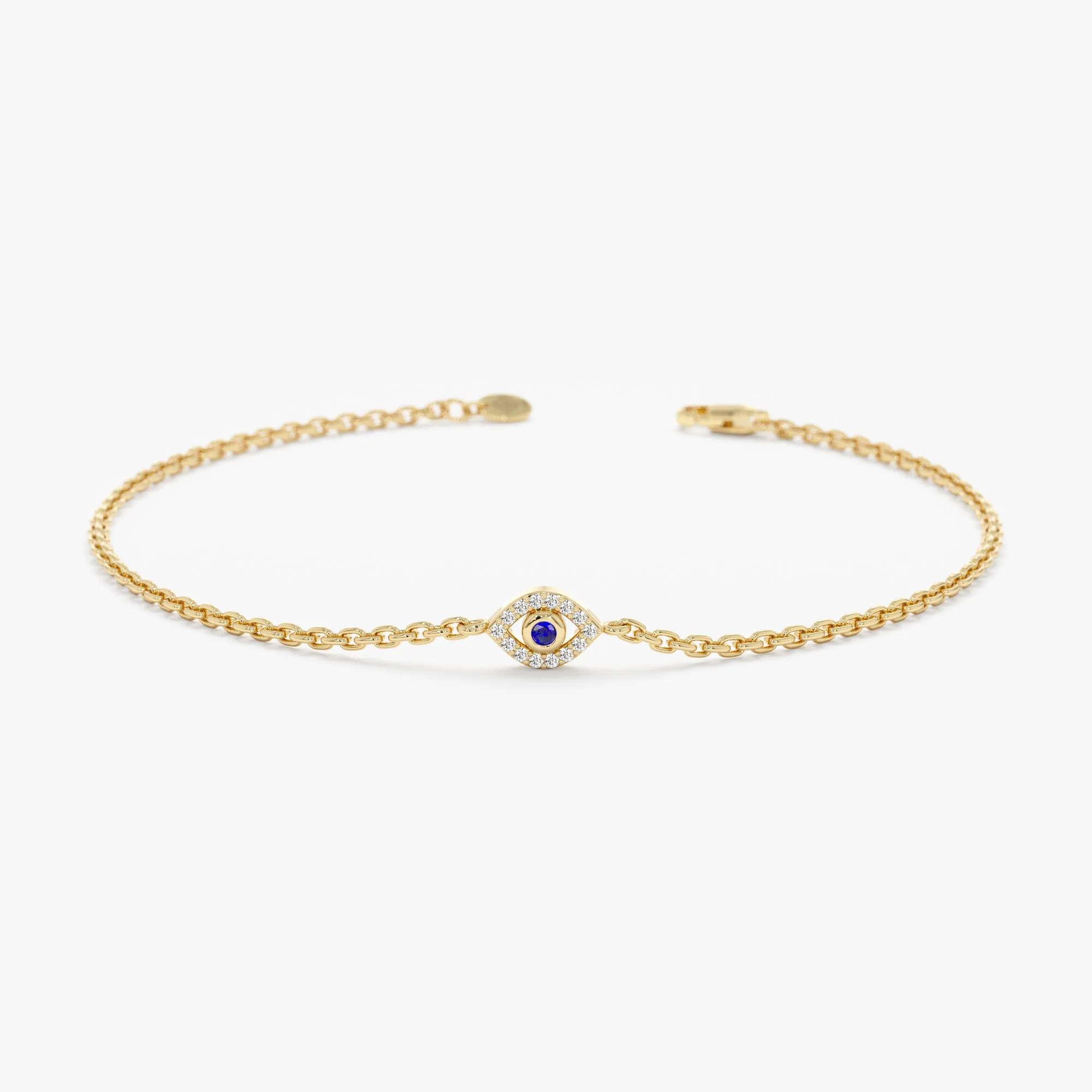 Diamond Sapphire Evil Eye Cutout Bracelet, Lucille