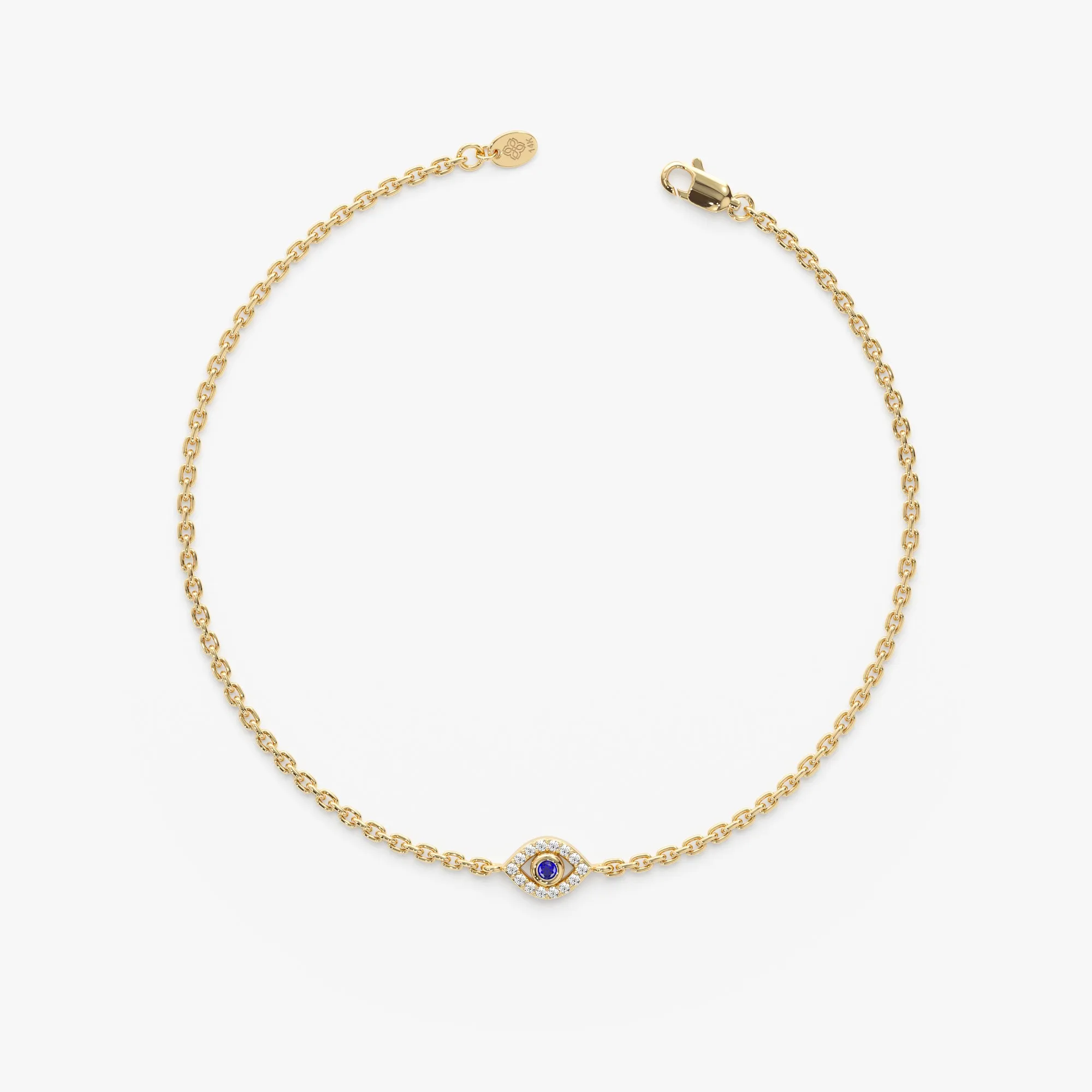 Diamond Sapphire Evil Eye Cutout Bracelet, Lucille