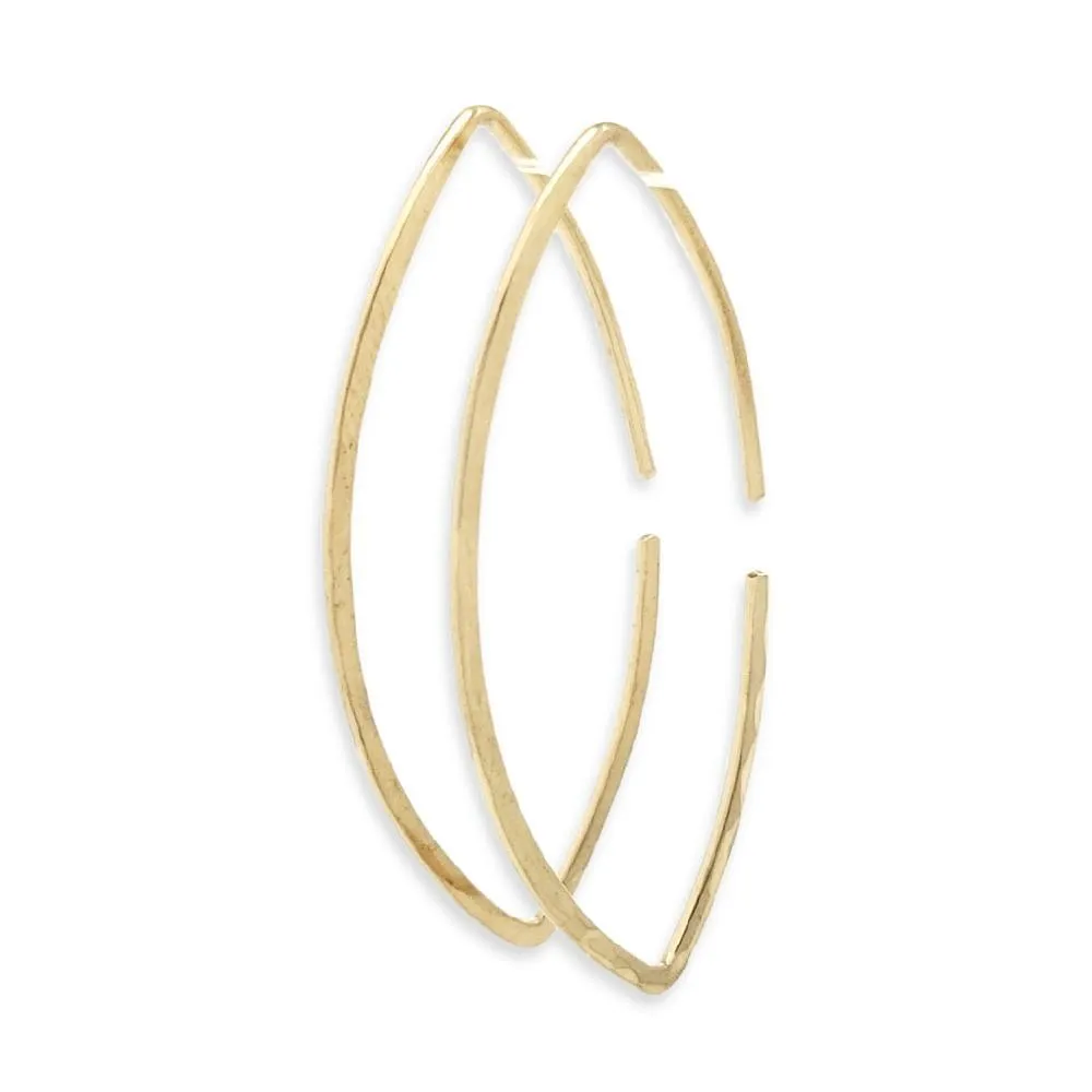 Earrings - Marquise Buffy Hoops Gold Fill by Foamy Wader