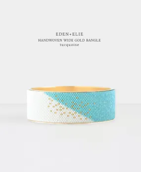 EDEN   ELIE Everyday Wide Gold Bangle - turquoise