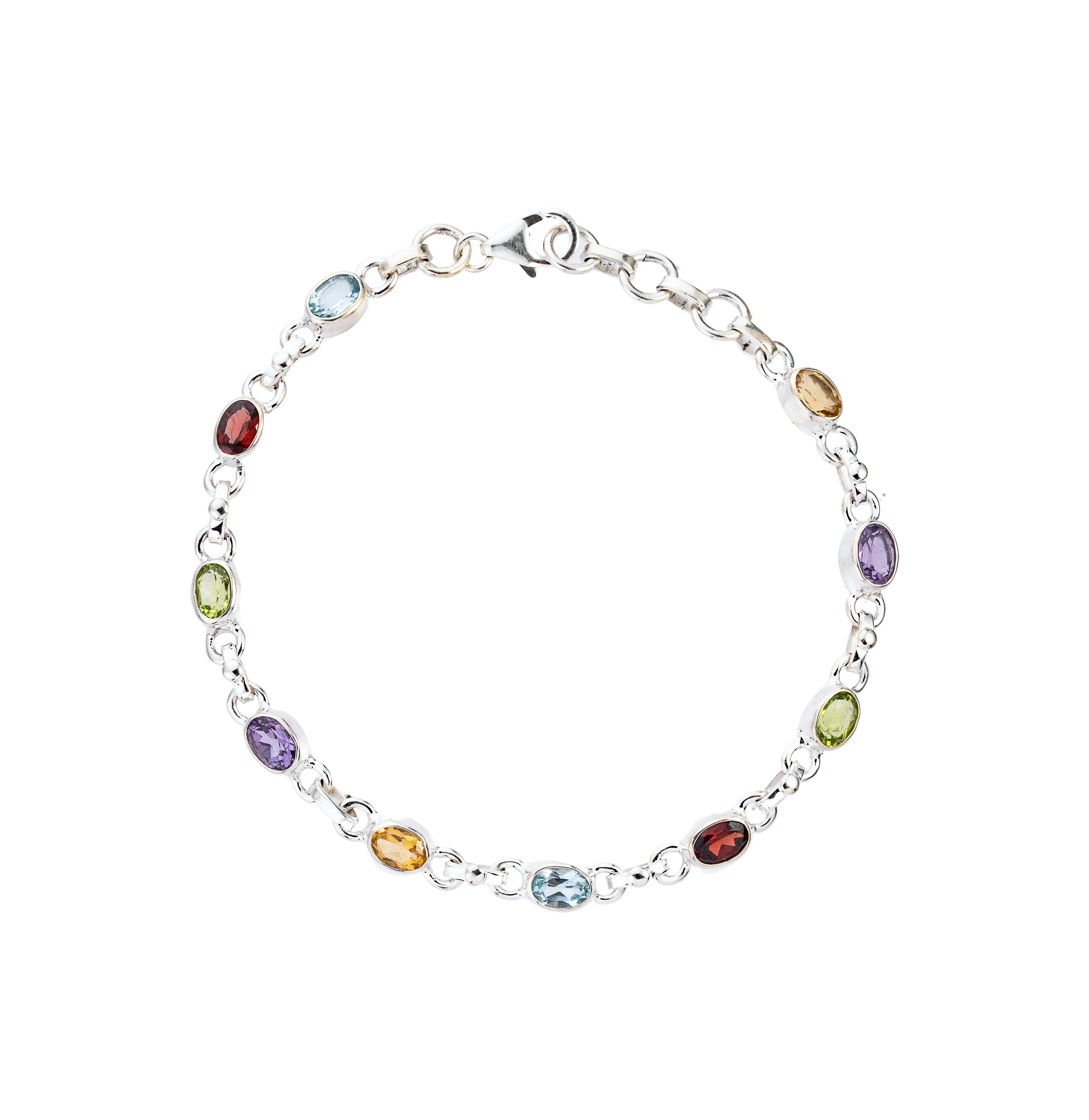 Eliana Multi Gemstone Bracelet, Sterling SIlver