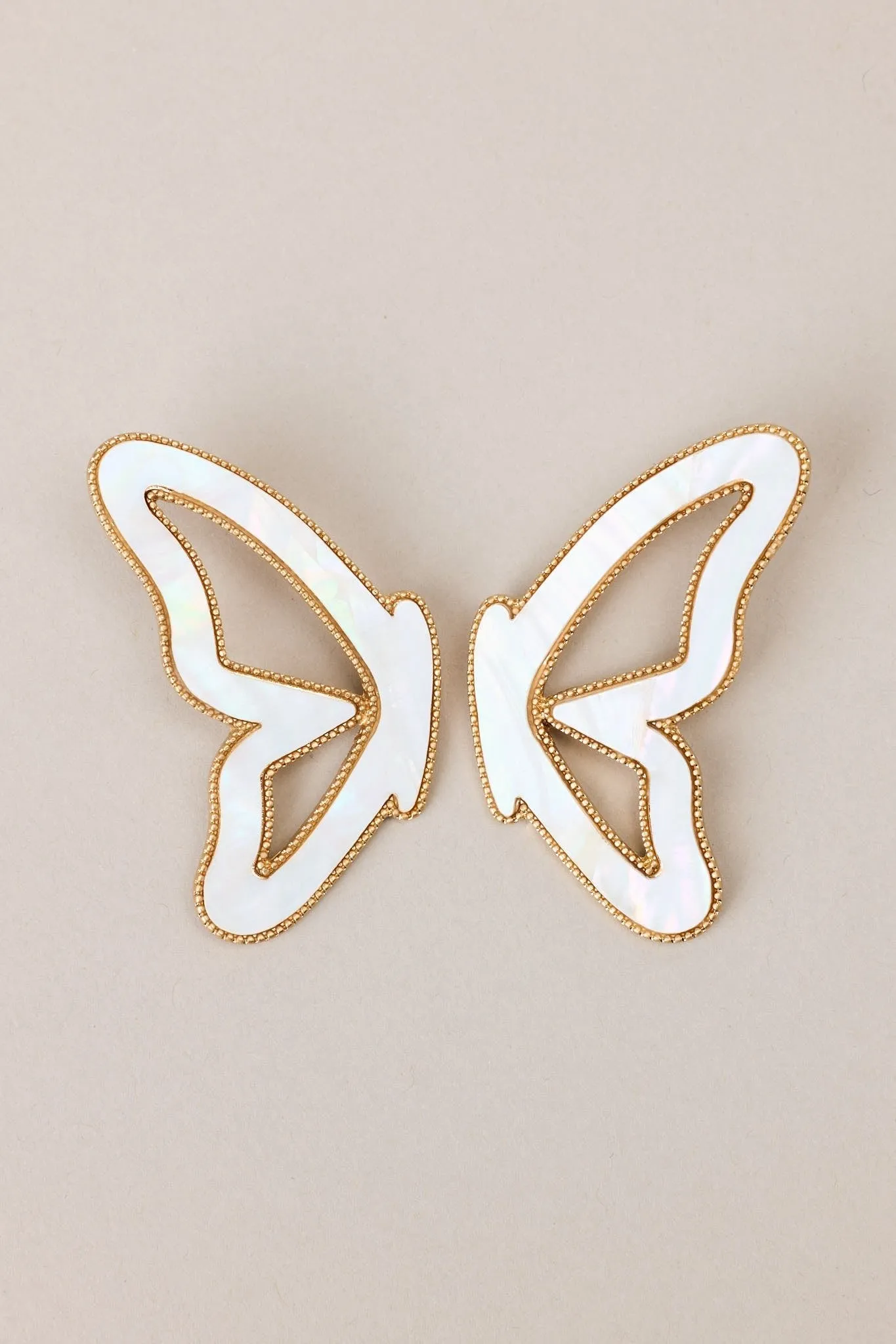 Enchanted Flutter Iridescent White Butterfly Earrings