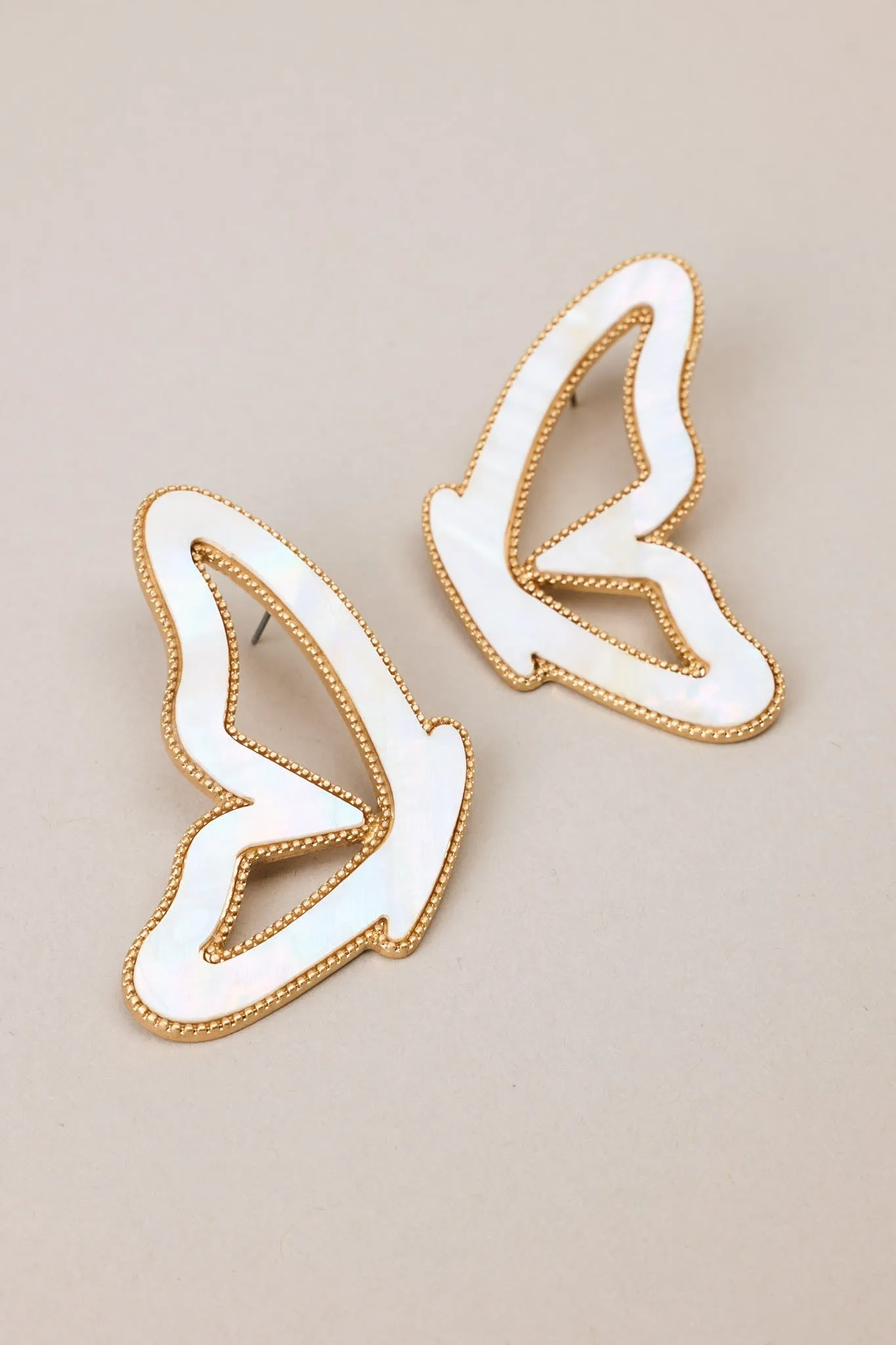 Enchanted Flutter Iridescent White Butterfly Earrings