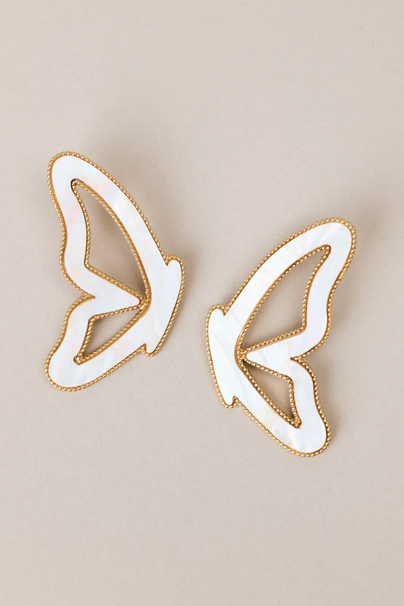 Enchanted Flutter Iridescent White Butterfly Earrings