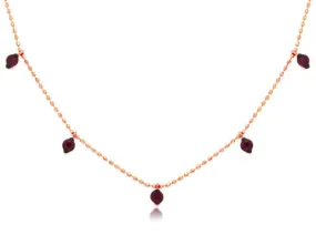 ESTATE .65CT AAA RUBY 14KT ROSE GOLD 3D CLASSIC BY THE YARD LOVE NECKLACE