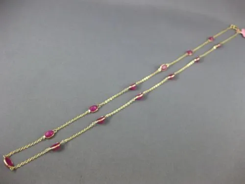 ESTATE 8.64CT AAA RUBY 14KT YELLOW GOLD 3D OVAL BY THE YARD TIN CUP FUN NECKLACE