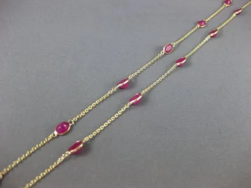 ESTATE 8.64CT AAA RUBY 14KT YELLOW GOLD 3D OVAL BY THE YARD TIN CUP FUN NECKLACE