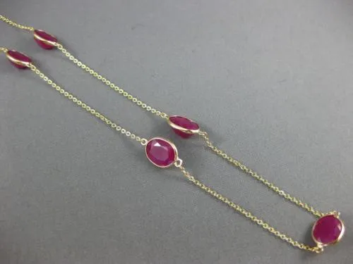 ESTATE LARGE 2.0CT RUBY 14KT YELLOW GOLD 3D OVAL BY THE YARD TIN CUP NECKLACE