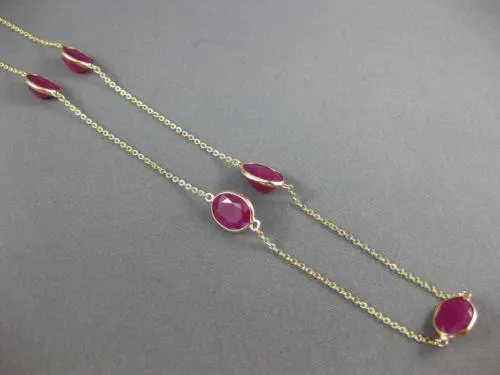 ESTATE LARGE 2.0CT RUBY 14KT YELLOW GOLD 3D OVAL BY THE YARD TIN CUP NECKLACE