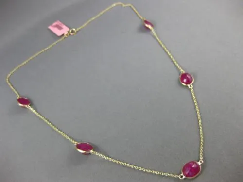 ESTATE LARGE 2.0CT RUBY 14KT YELLOW GOLD 3D OVAL BY THE YARD TIN CUP NECKLACE