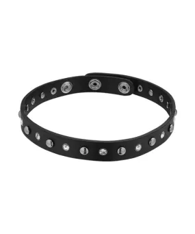 [EVERYBIRTHDAY] Seasonless Stone black leather choker