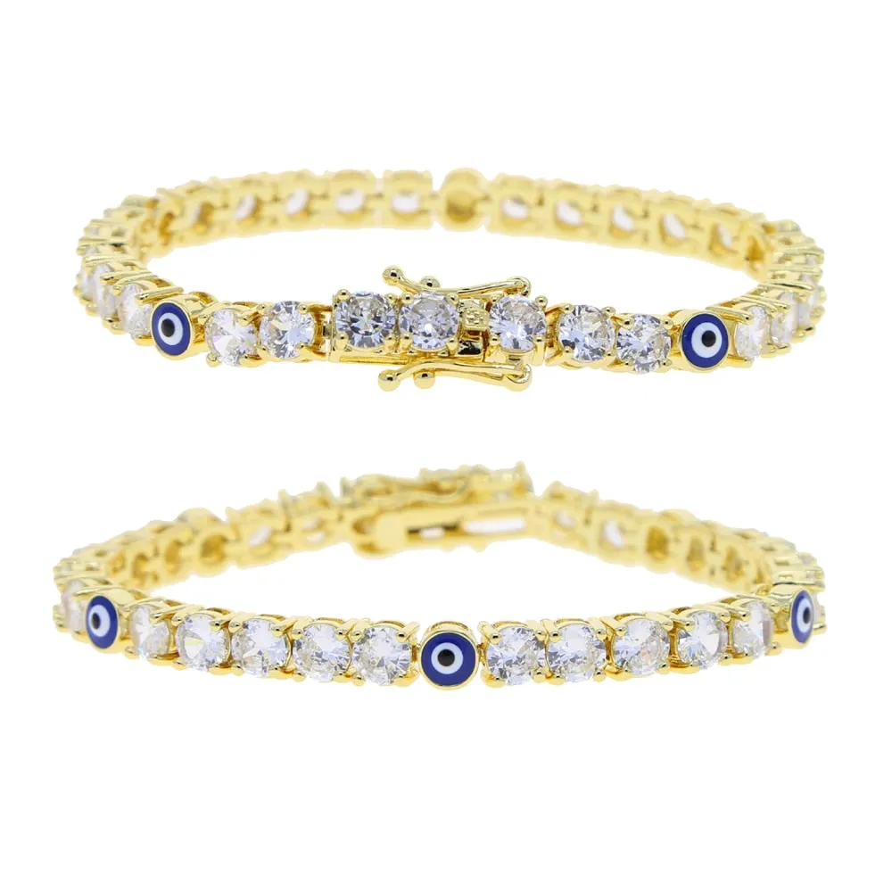 Evil Eye Charm Tennis Bracelet