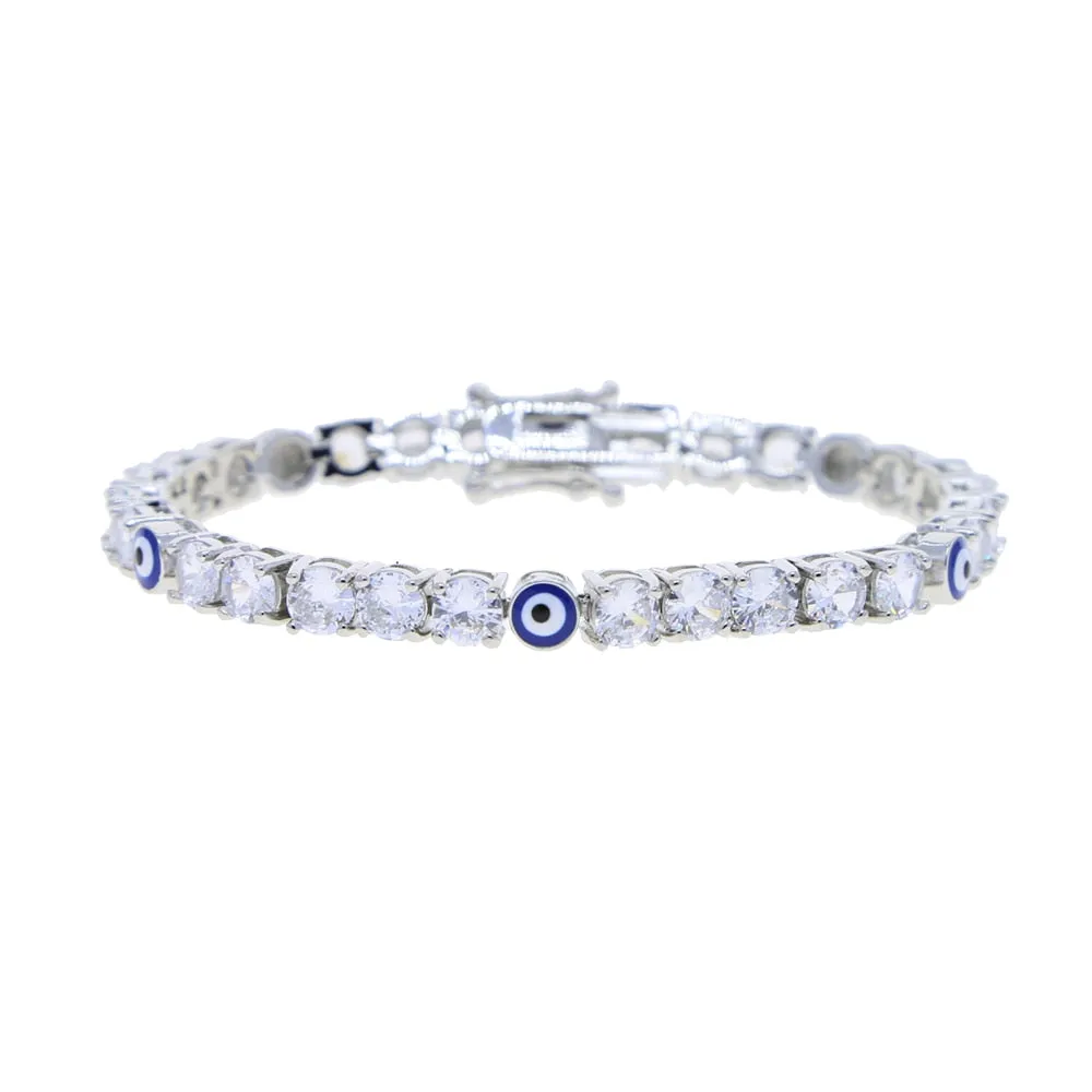 Evil Eye Charm Tennis Bracelet