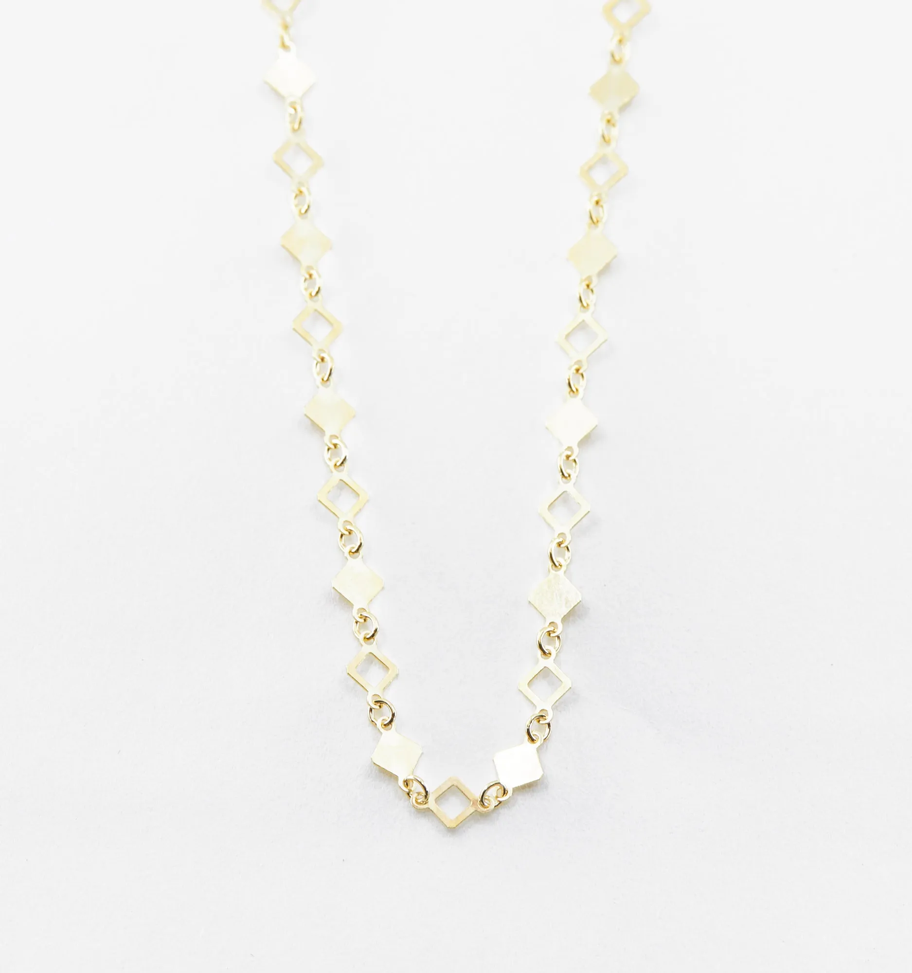 Faceted Square Chain Necklace