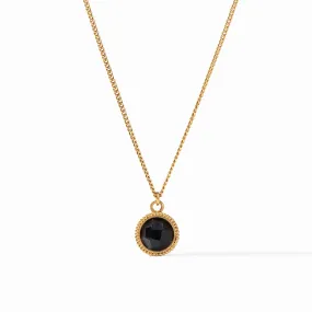 Fleur-de-Lis Solitaire Necklace Obsidian Black