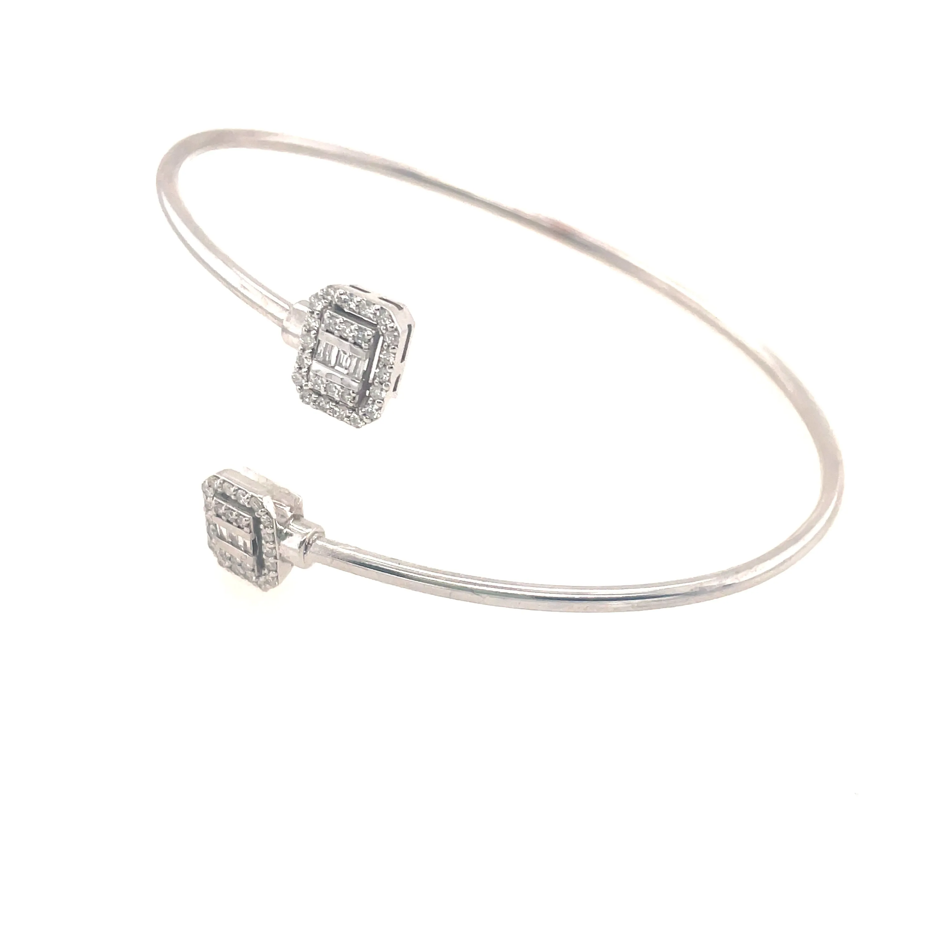 Flexible Baguette Diamond Cuff Bracelet