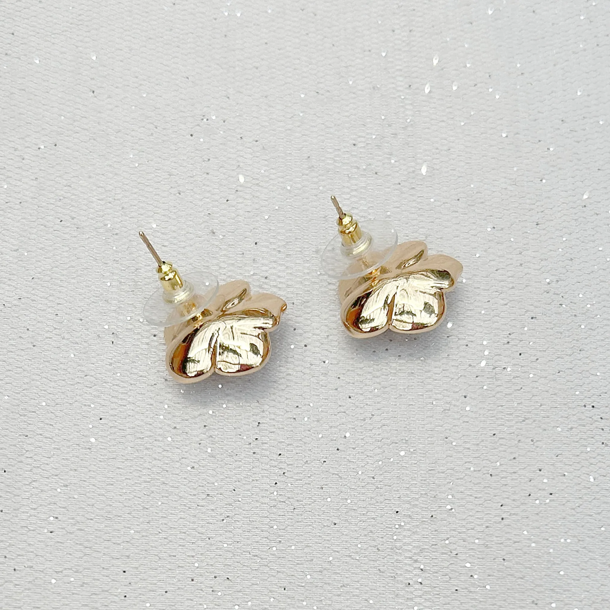 Floral Earrings Large Stud Earrings White Gold Earrings