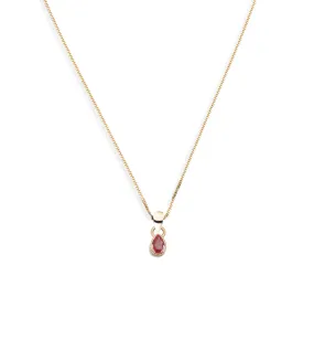 Forever & Always a Pair Ruby - Love : Fine Diamond Cut Curb Necklace