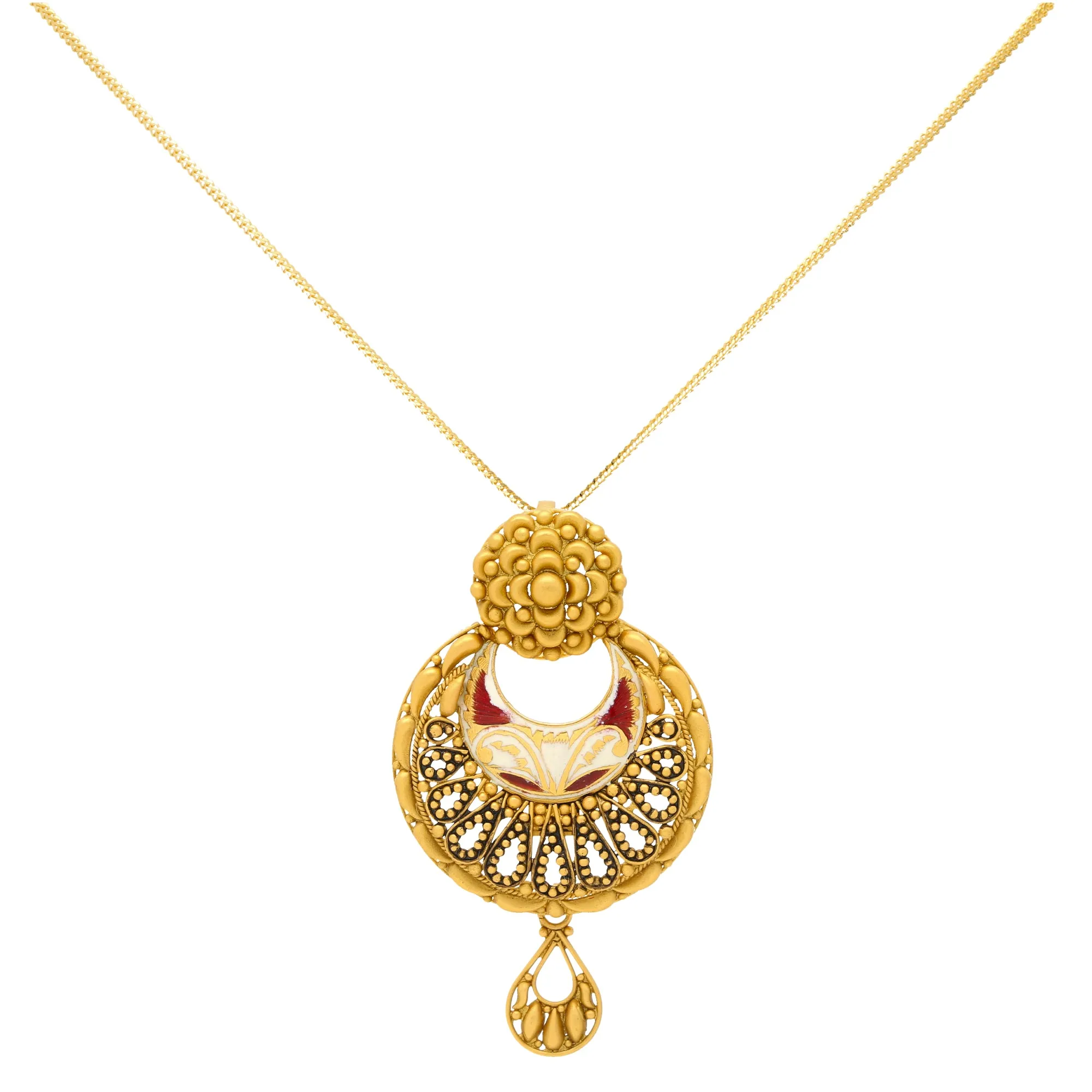 Gaurika Pendant Set in 22K Yellow Gold (29.6gm)