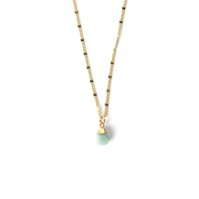 Gemstone Nugget Necklace Aqua Chalcedony