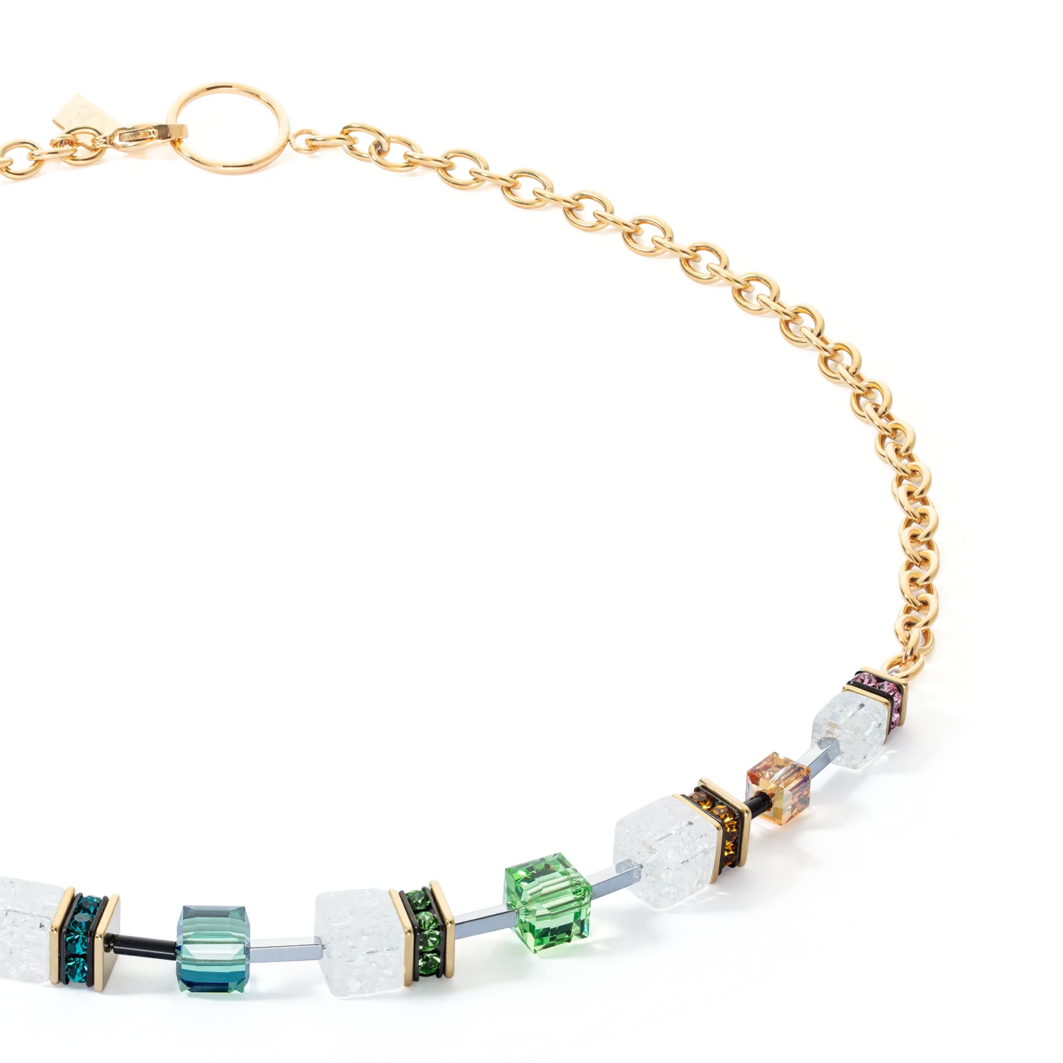 GeoCUBE® Iconic Precious Chain necklace gold-multicolour