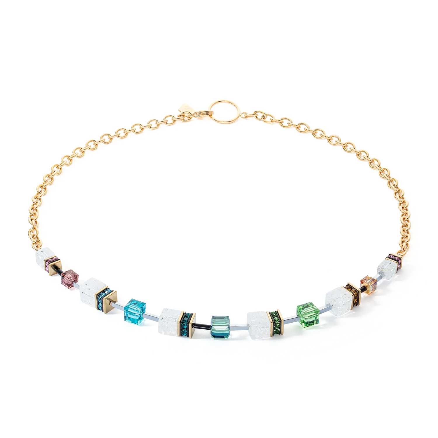 GeoCUBE® Iconic Precious Chain necklace gold-multicolour