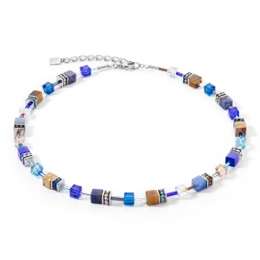 GeoCUBE® Iconic Precious necklace blue-brown