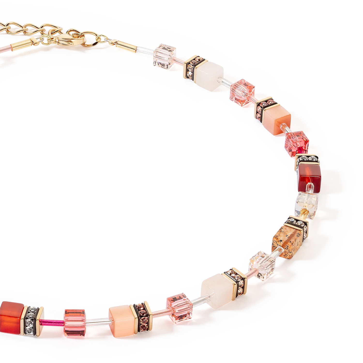 GeoCUBE® Iconic Precious necklace red-beige