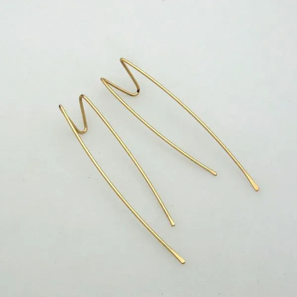 Geometric Gold Threader Earrings