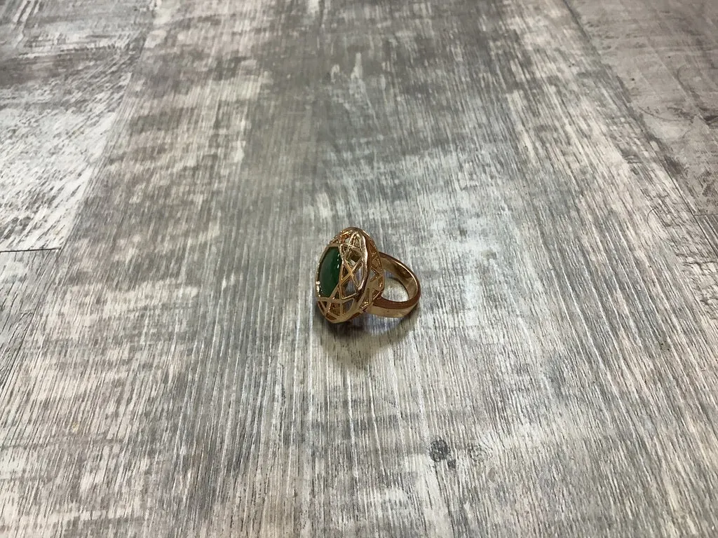 Geometric Jade Ring