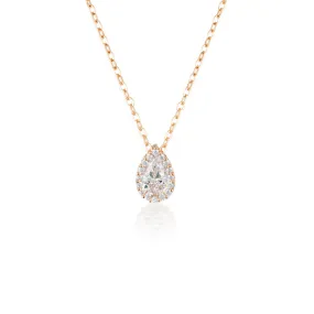 Georgini Rose Gold Plated Sterling Silver Zirconia Monaco Pendant On Chain