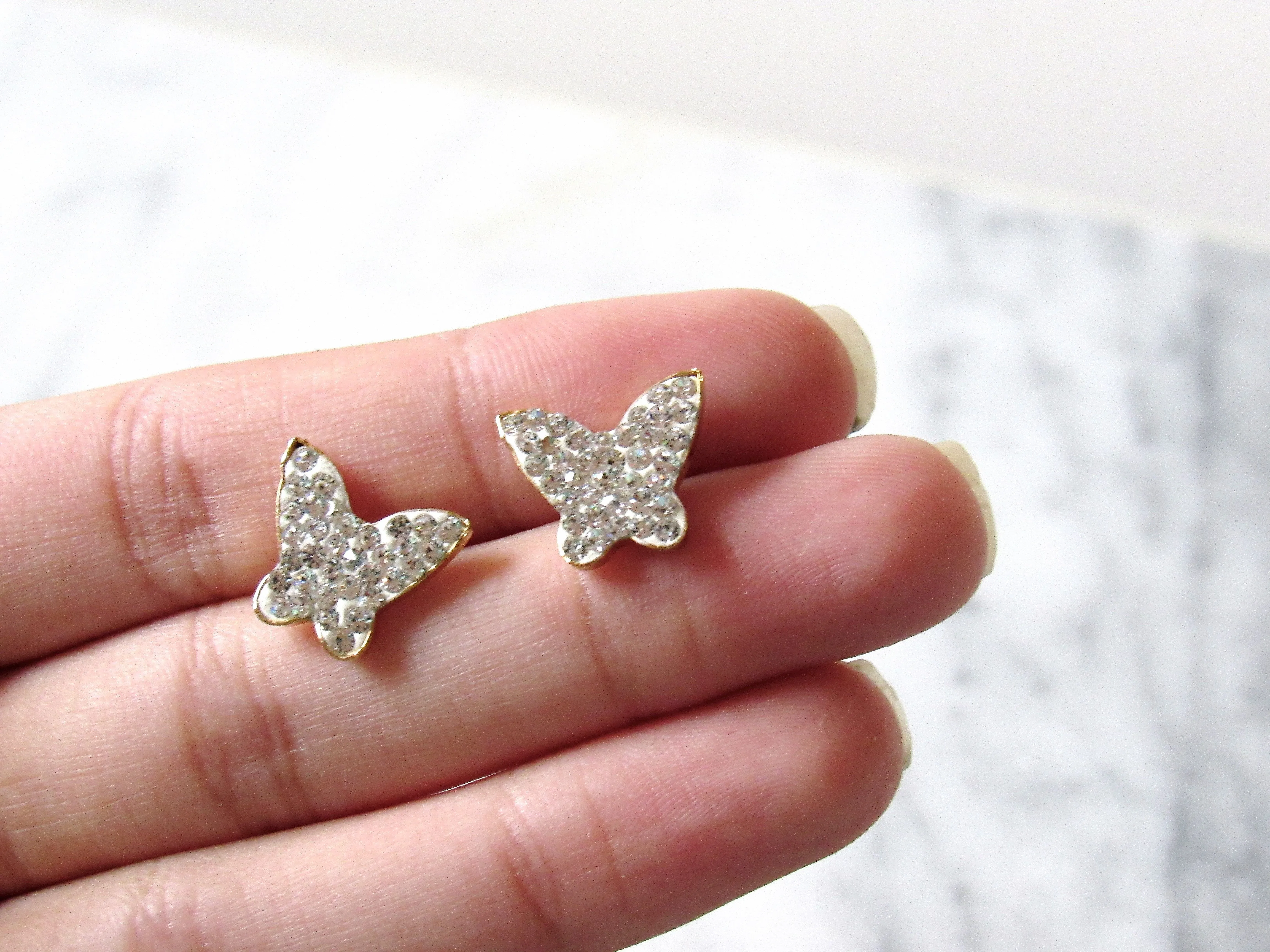 Glittering Butterfly Earrings