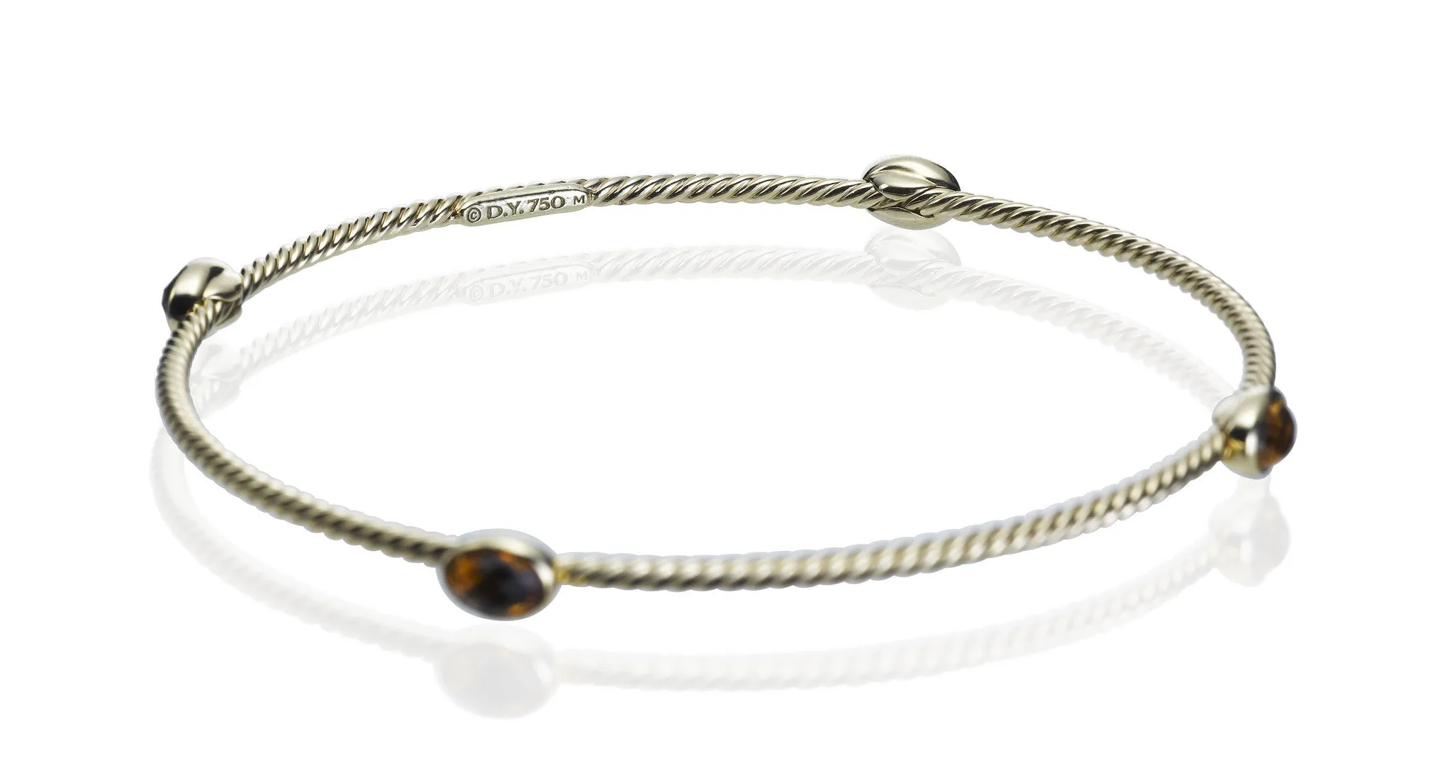 Gold Citrine Gem Bangle Bracelet