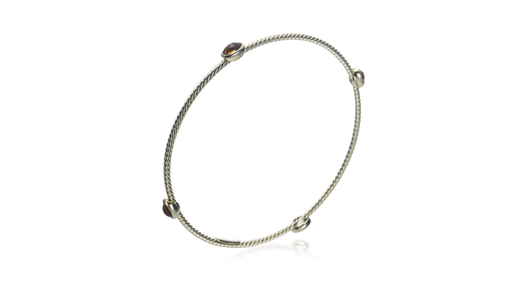 Gold Citrine Gem Bangle Bracelet