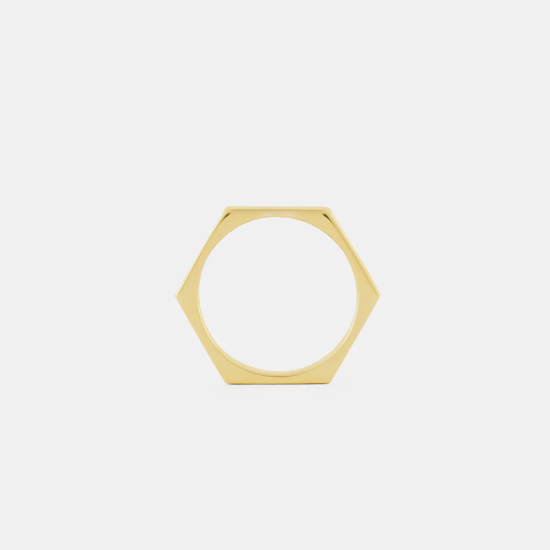 Gold Hex Ring