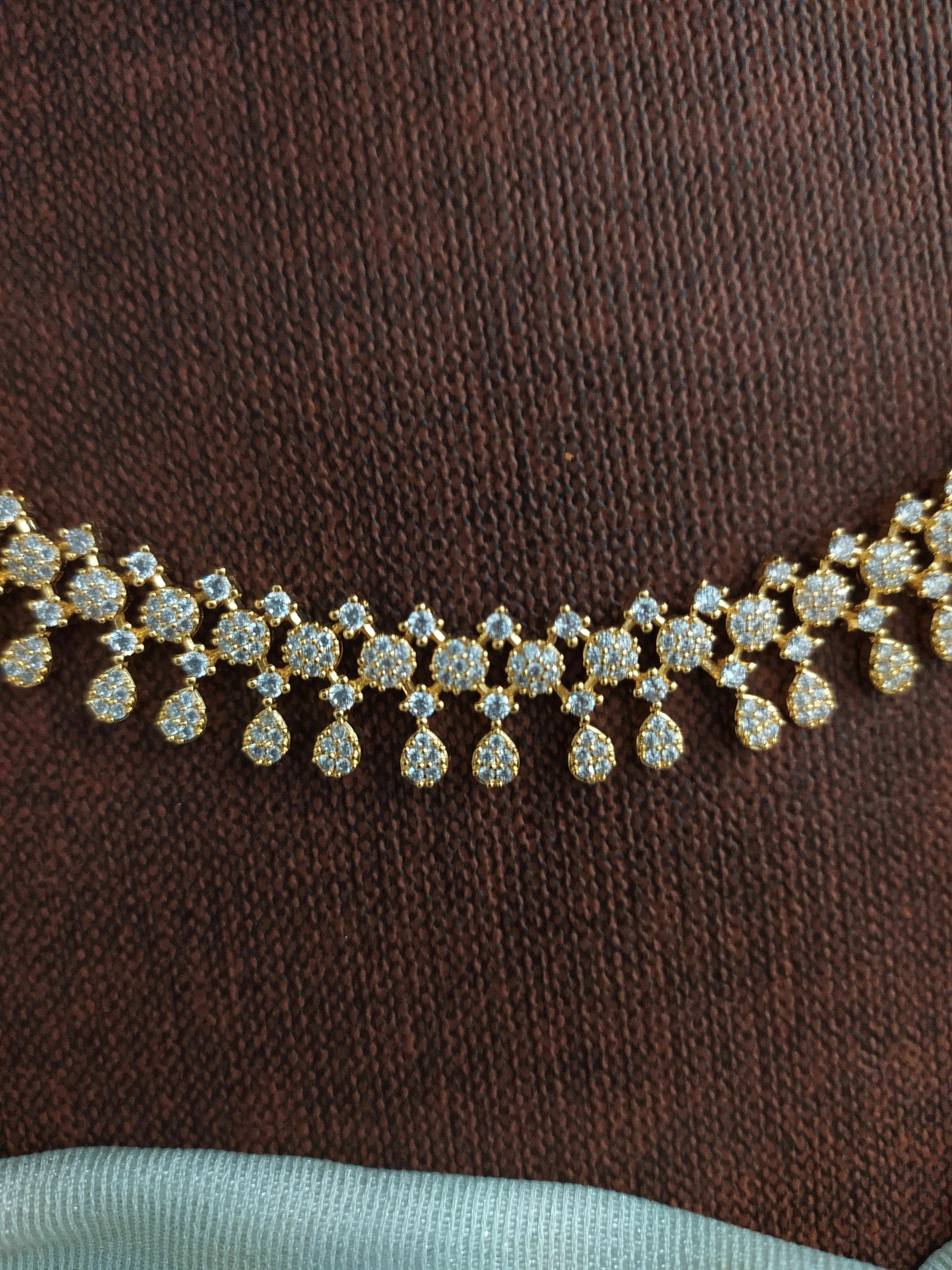 Gold-Plated Zircon Necklace Set with Micro CZ Stones