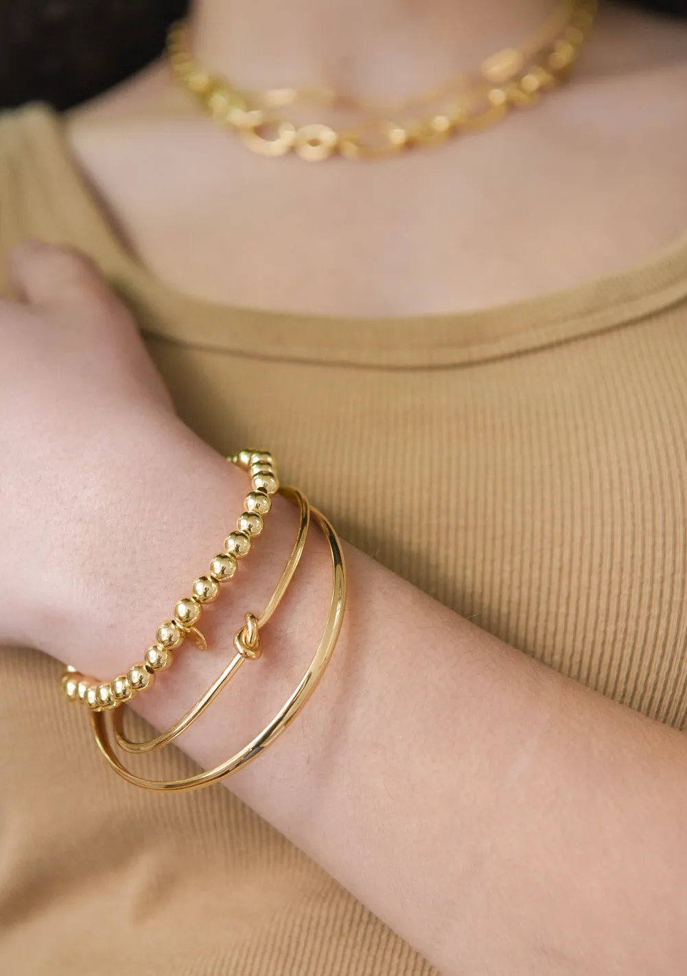 Golden Love Knot Open Bangle