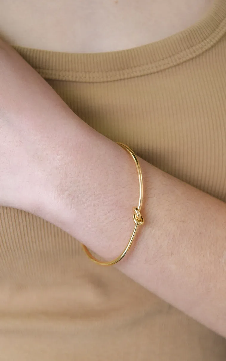 Golden Love Knot Open Bangle