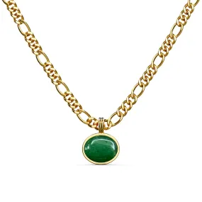 Green Aventurine Luminary Necklace in Gold