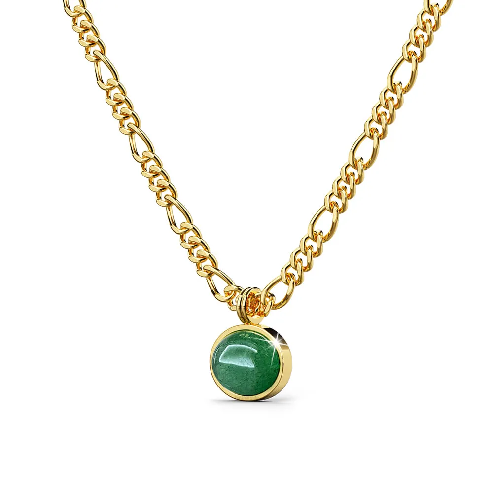 Green Aventurine Luminary Necklace in Gold