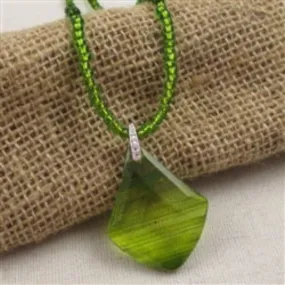 Green with Envy Necklace with Diamond Cut Pendant