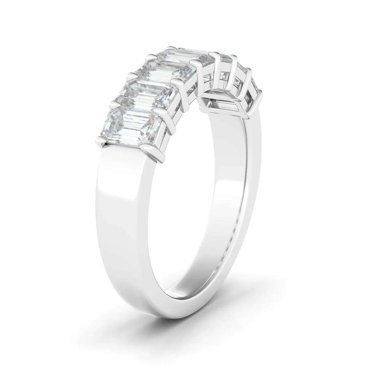 Half Emerald Cut Diamond Eternity Ring