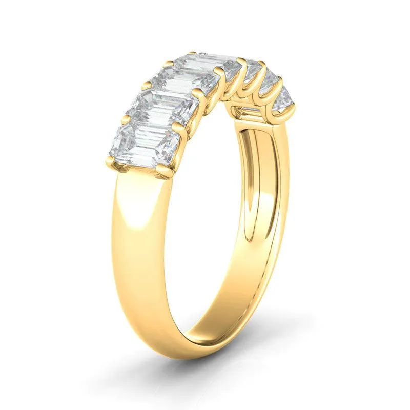 Half Emerald Cut Diamond Eternity Ring