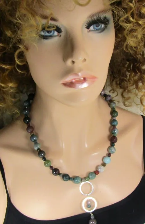 Handmade Indian Agate Gemstone Necklace