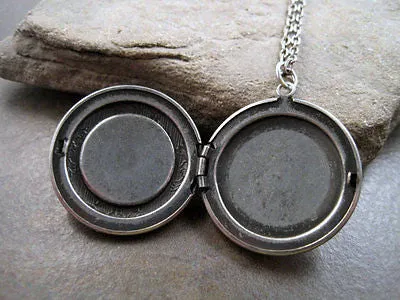 Handmade Oxidized Sterling Silver Lion Locket Necklace