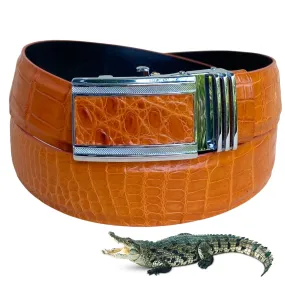 High-end Tan Alligator Belt Men's - Automatic Buckle | BE-TAN-153