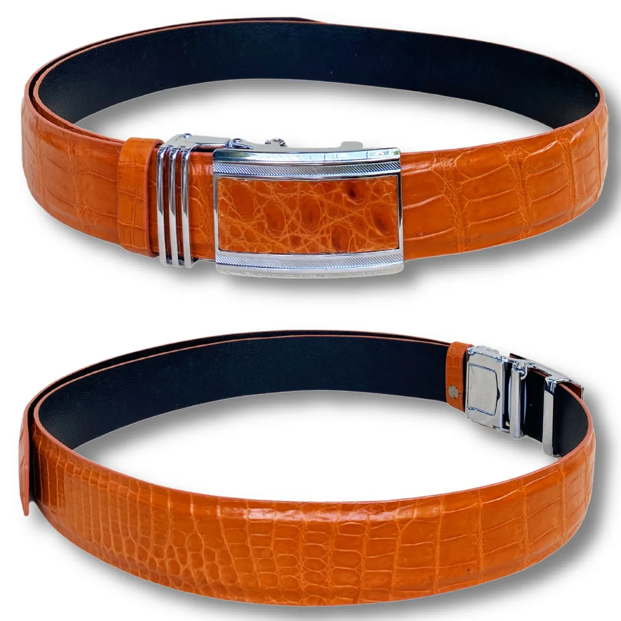 High-end Tan Alligator Belt Men's - Automatic Buckle | BE-TAN-153