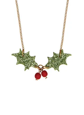 Holly Necklace - Glitter Green