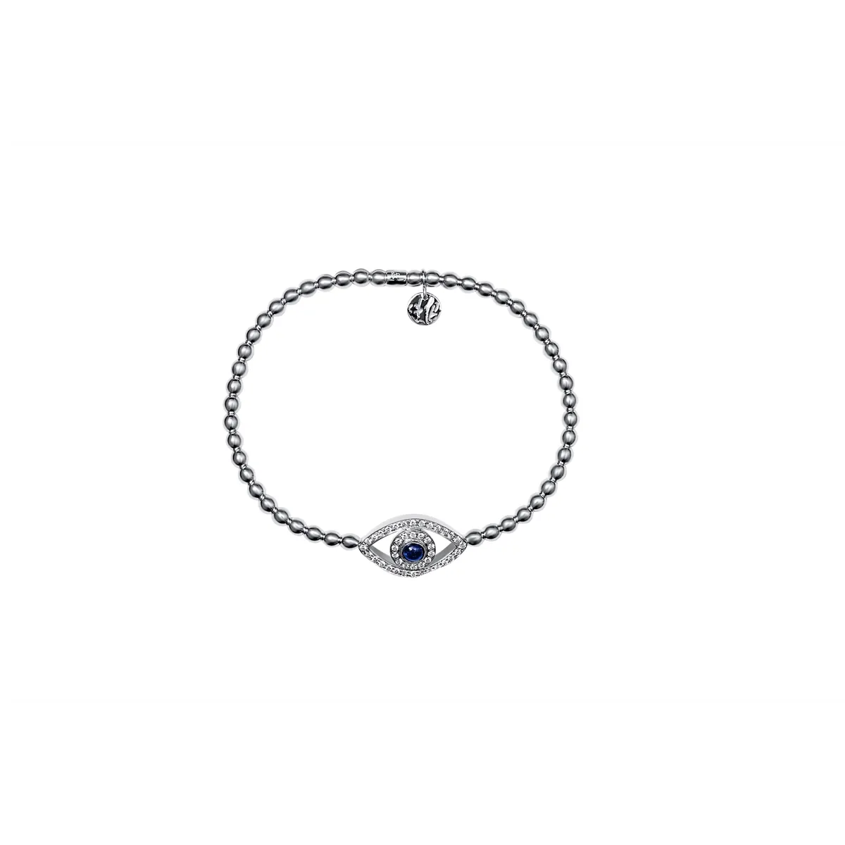 Hulchi Belluni 18K White Gold Element Diamond and Sapphire Eye Bracelet